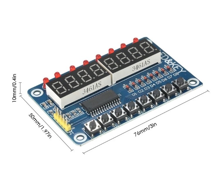 TM1638 8 Bits Digital LED Display Module