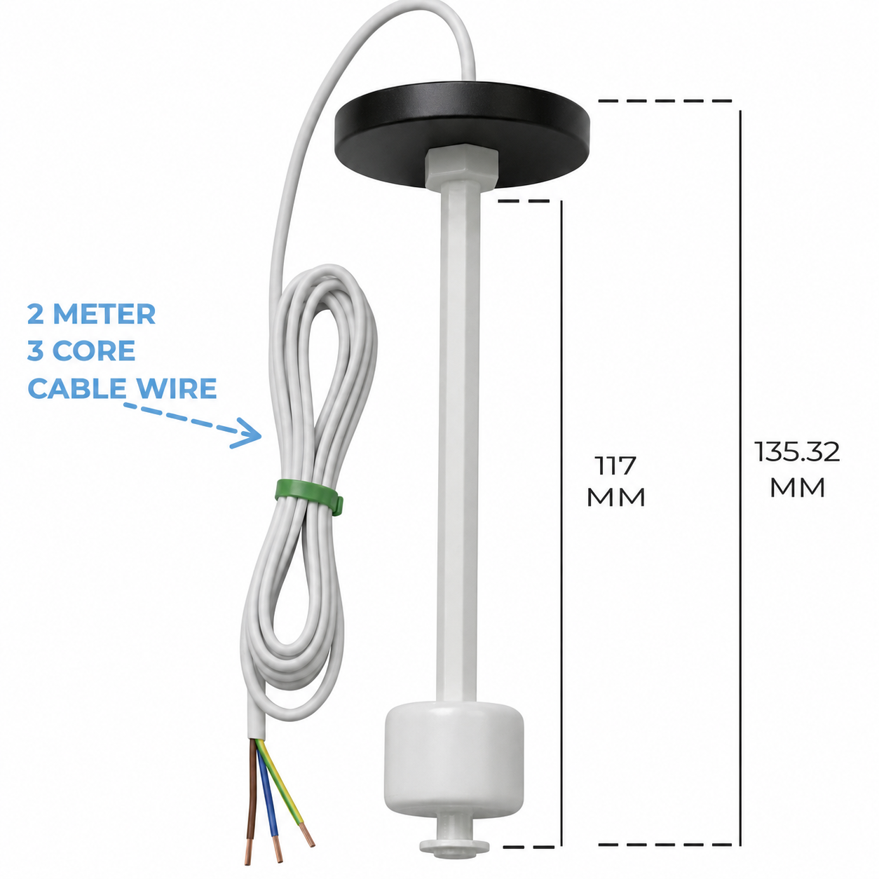 Float Sensor Switch For Water Level Controller Both Side Sense, Corrosion Free