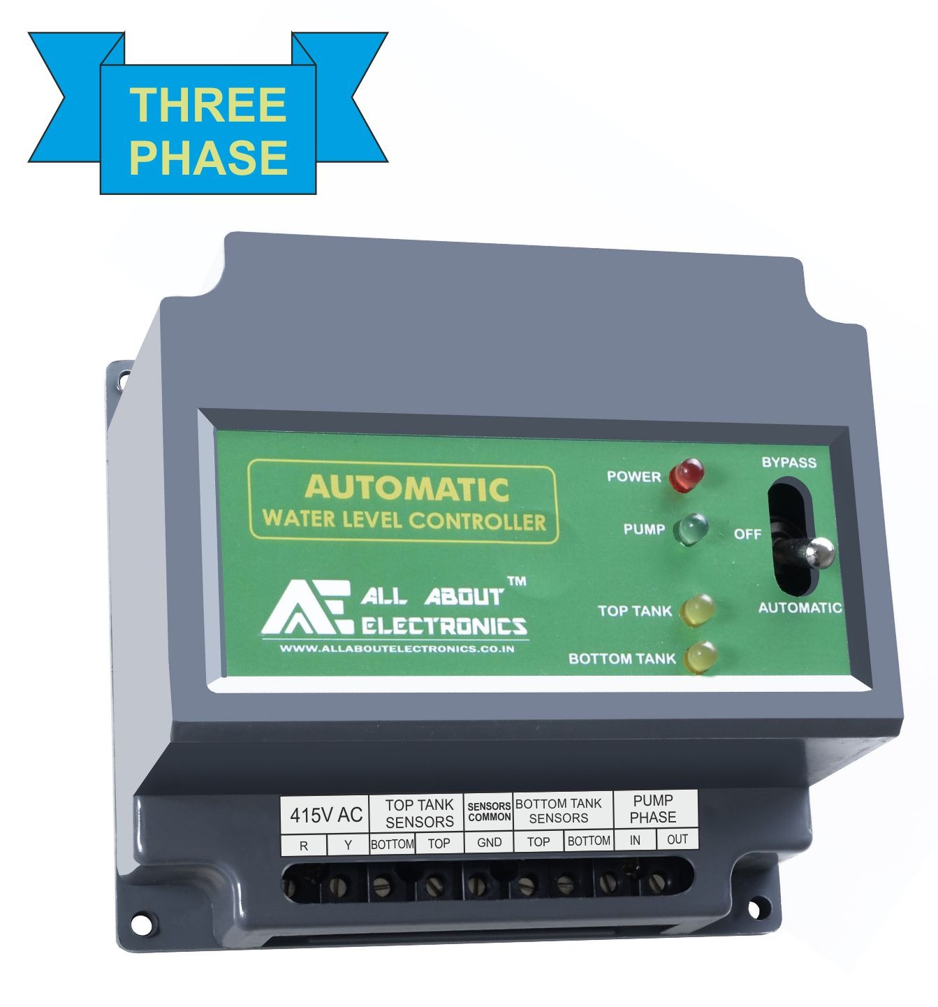 WLC-01 STD - 3 Phase Fully Automatic Water Level Controller with Corrosion-Free Sensors